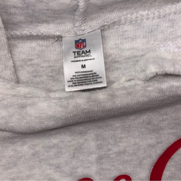 Kansas City Chiefs Felt Cream Colored Hoodie, Size Medium - Picture 4 of 5